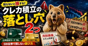 クレカ積立の落とし穴2つ。三井住友カードNL vs ゴールドNL、月別損益シミュ付き解説アイキャッチ