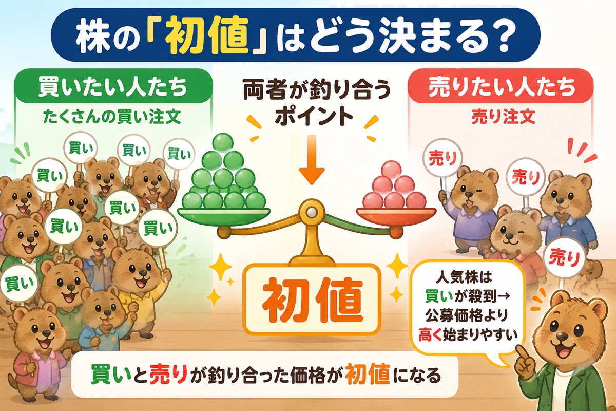 ▲ 買いと売りが釣り合った価格が「初値」になる