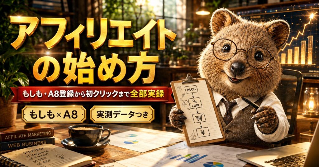 アフィリエイトの始め方｜もしも・A8登録から初クリックまで全部実録