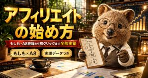 アフィリエイトの始め方|もしも・A8登録から初クリックまで全部実録
