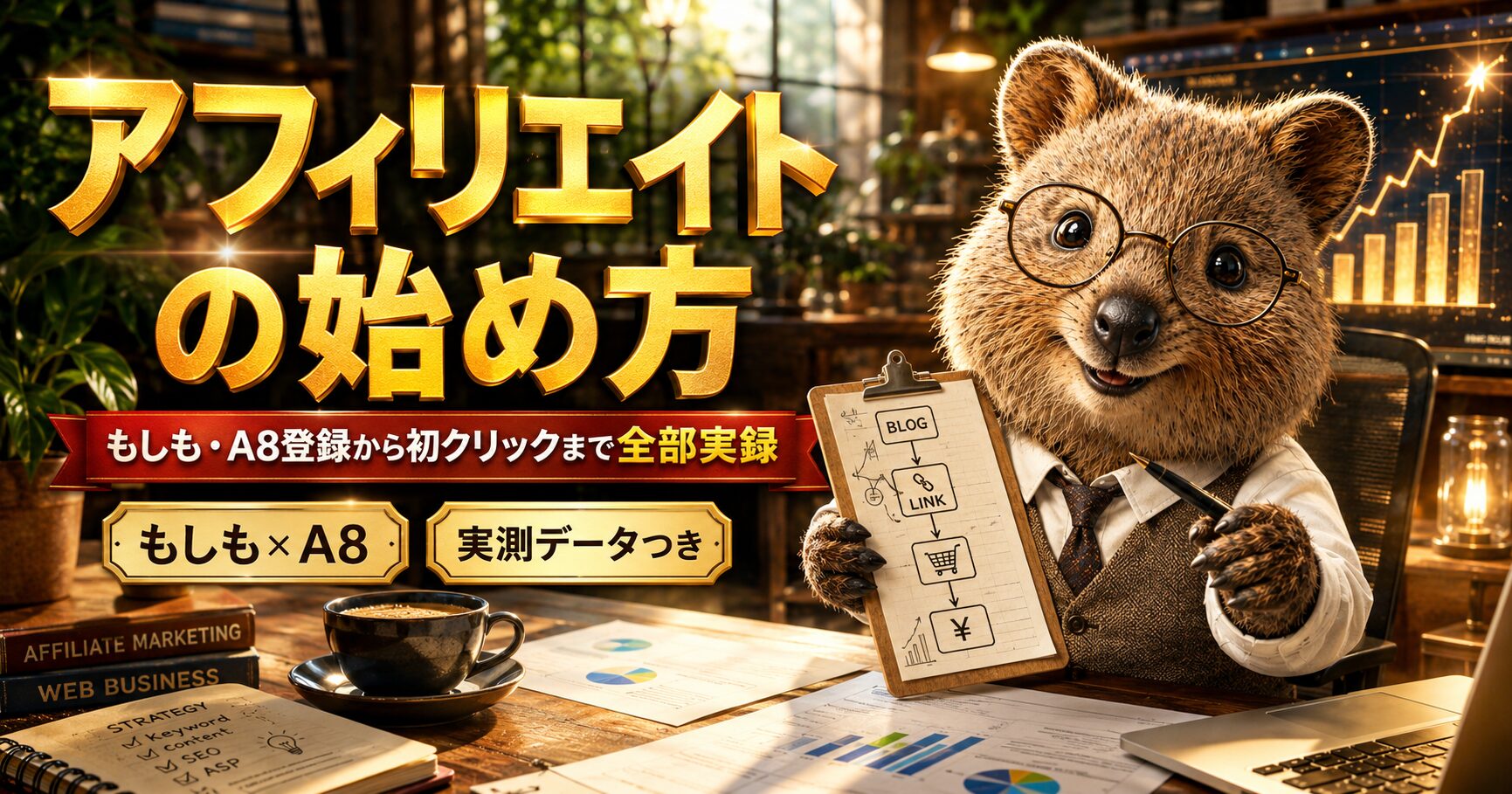 アフィリエイトの始め方|もしも・A8登録から初クリックまで全部実録